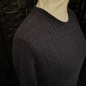 Navy Blue Cable Knit Sweater